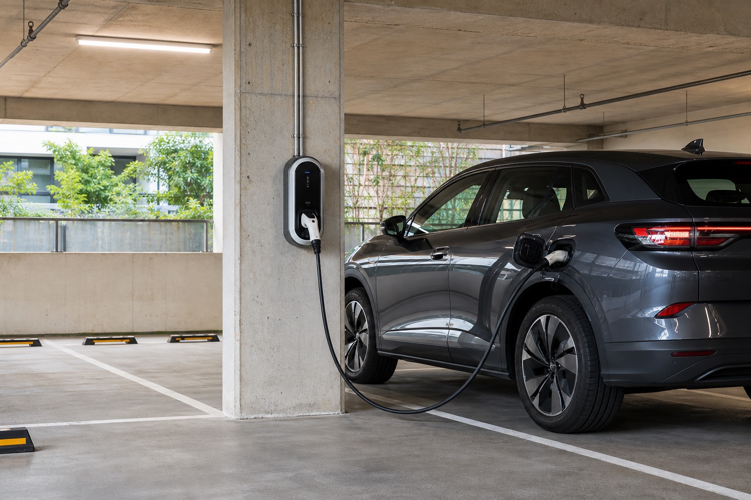 Apartment EV charging managed through ChargeStack.